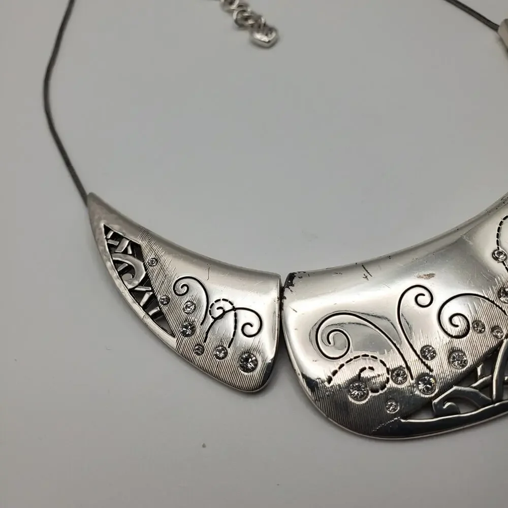 Brighton Flower Collar Statement Crystal Retired Pendant Necklace - Picture 3 of 9